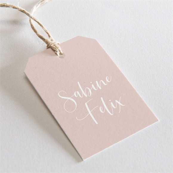 Geschenkanhänger Hochzeit Zartrosa und Kupfer ref.N29163