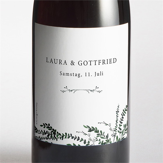 Flaschenetikett Hochzeit waldrand