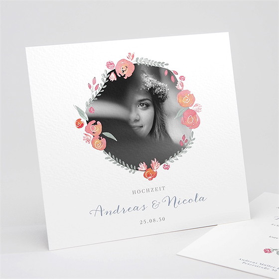 Hochzeitseinladung Blumenrahmen