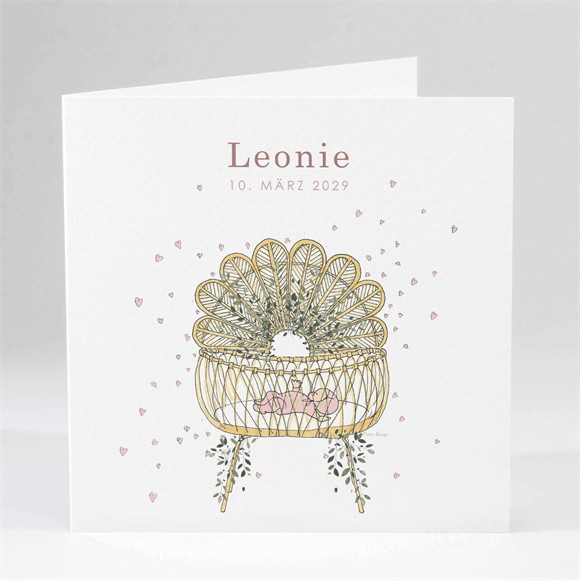Geburtskarte Wiege Mädchen ref.N451195