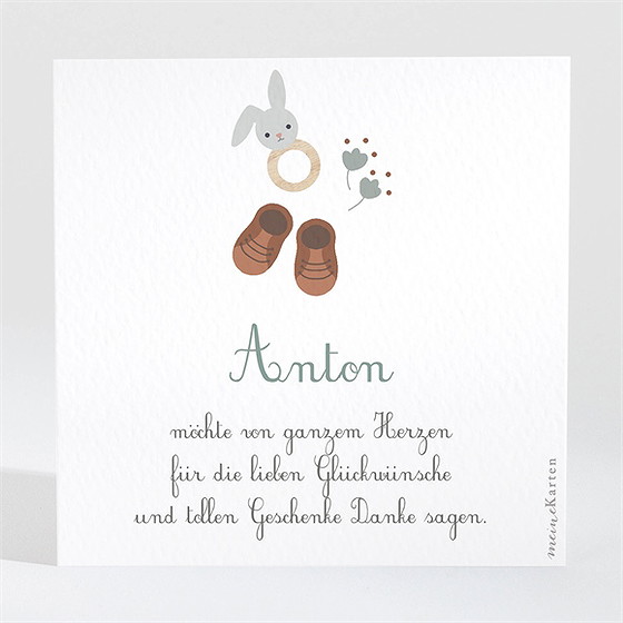 Dankeskarte Geburt Zärtlichkeit Junge