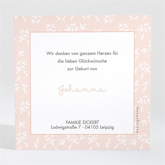 Dankeskarte Geburt Einfacher Rahmen Und Foto