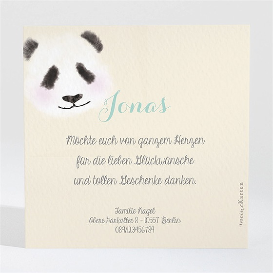 Dankeskarte Geburt Kleiner Panda