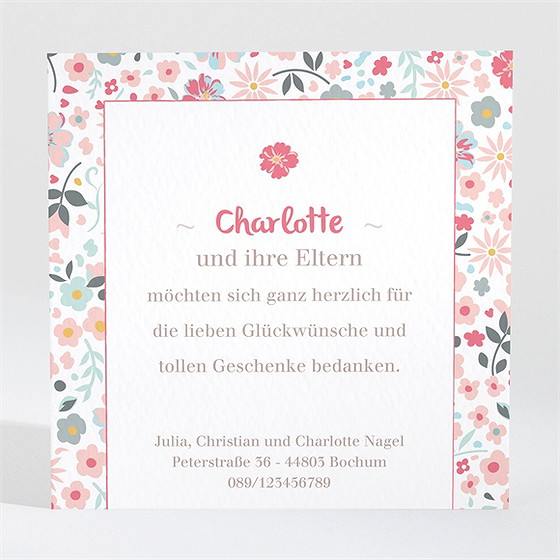Dankeskarte Geburt Blumen Und Freiheit
