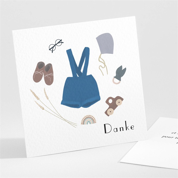 Dankeskarte Geburt Meine kleinen Sachen Jungen ref.N301271