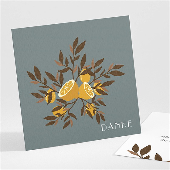 Dankeskarte Geburt Zitronen