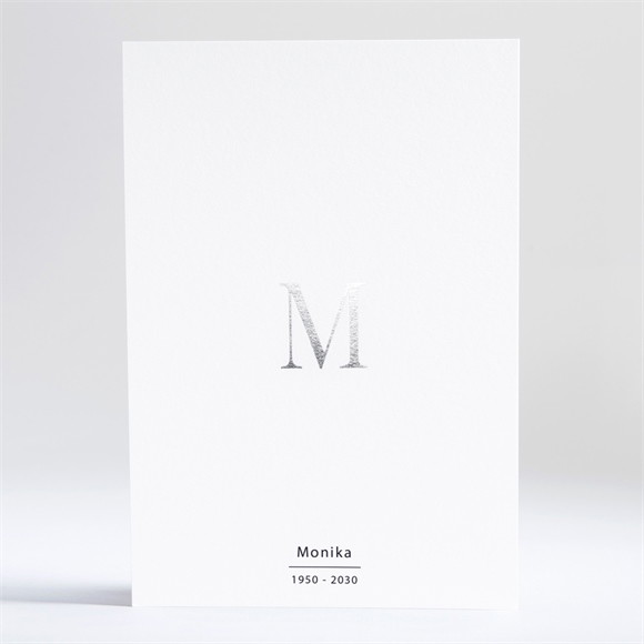 Trauerkarte Silberne Initiale ref.N241231