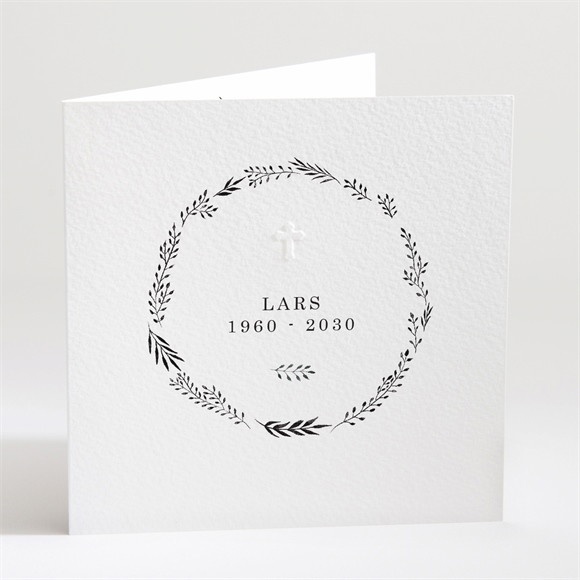 Trauerkarte Filigraner Blätterkanz ref.N451197