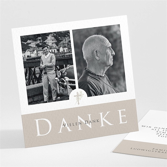 Trauerdanksagung Hommage - Quadrat Klein
