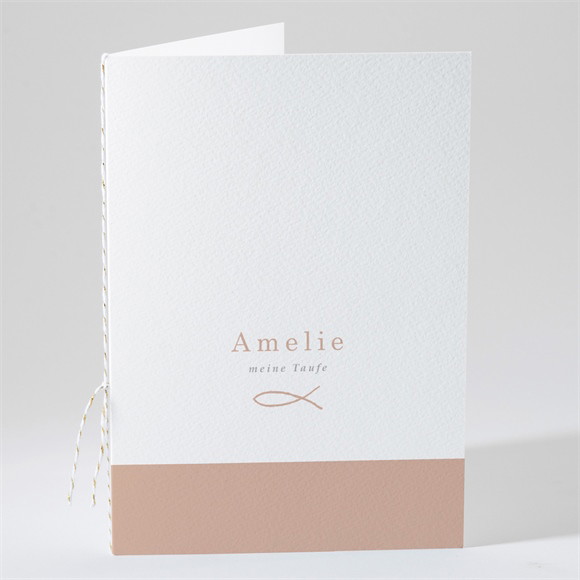 Kirchenheft Taufe Goldgravur Rosa ref.N491225