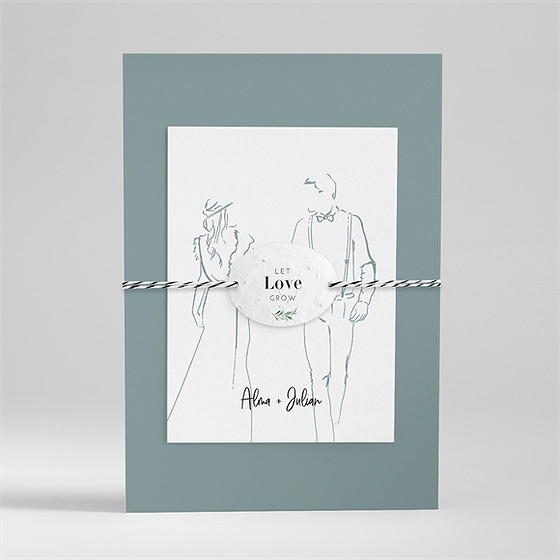 Hochzeitseinladung liebeszeichnung