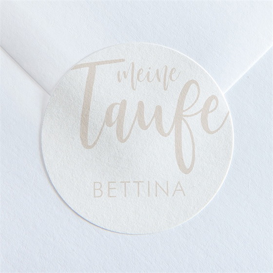 Aufkleber Taufe kupfer schrift