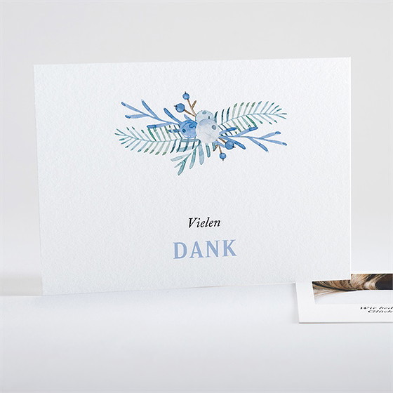 Dankeskarte Geburt Blaubeerstrauß
