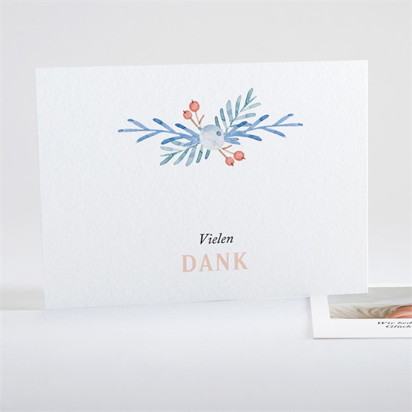 Dankeskarte Geburt Blaubeerzweig ref.N15133