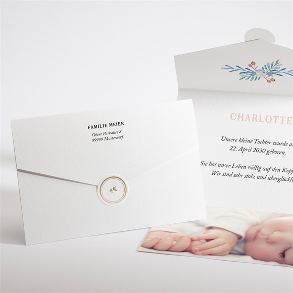 Geburtskarte Blaubeerzweig ref.N97130