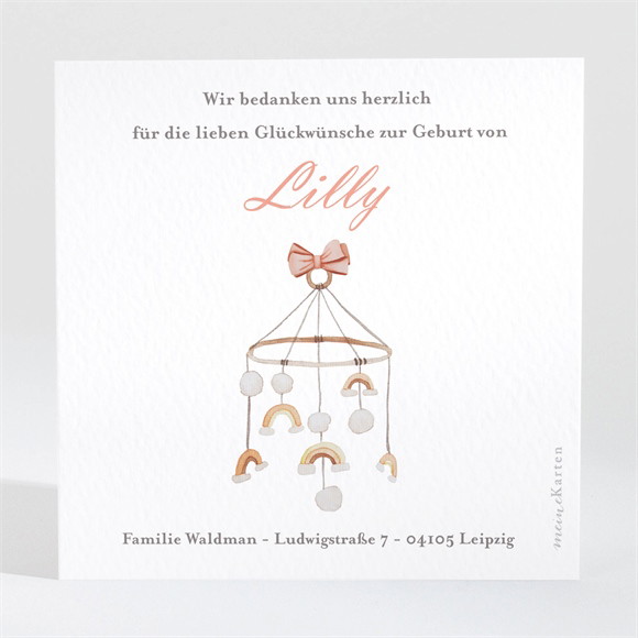 Dankeskarte Geburt Zartes Mobile ref.N3001672