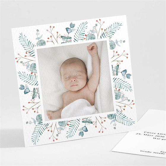 Geburtskarte blätterrahmen