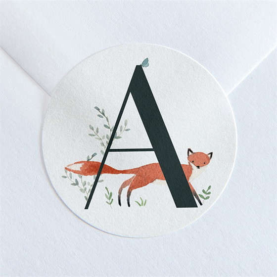 Sticker Geburt Tieralphabet