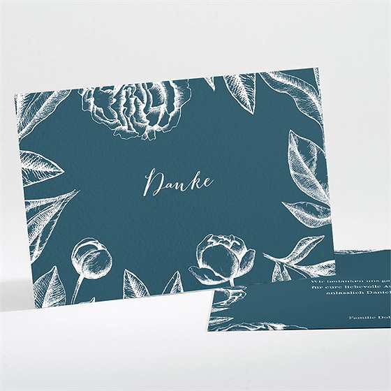 Trauerdanksagung Blumenzeichnung