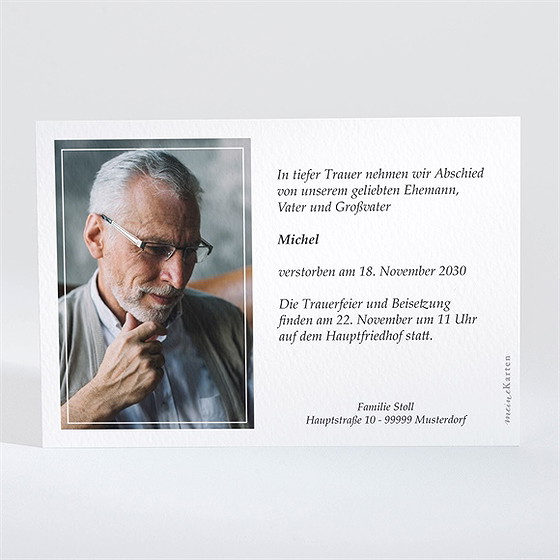 Trauerkarte Schönes Portrait