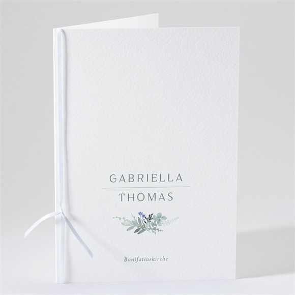 Kirchenheft Hochzeit Aquarell Poesie mit Initiale ref.N491223