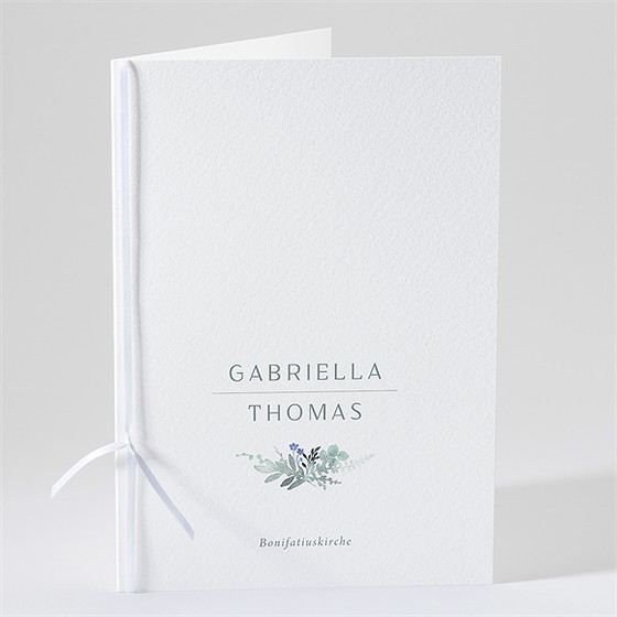 Kirchenheft Hochzeit aquarell poesie mit initiale