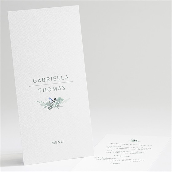 Menükarte Hochzeit Aquarell Poesie Mit Initiale