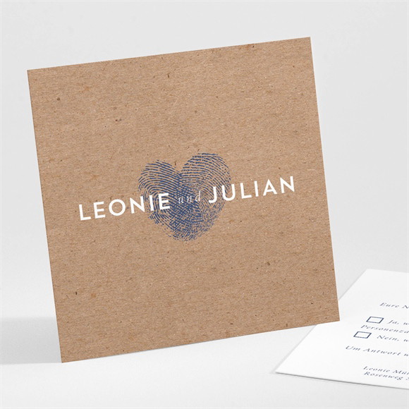 Antwortkarte Hochzeit Einzigartige Fingerabdrücke ref.N301240