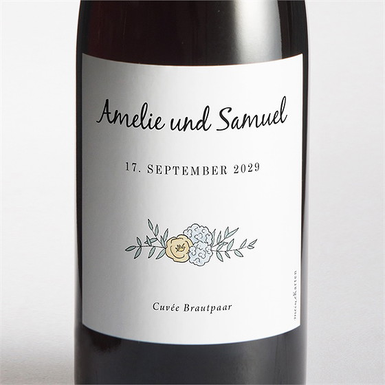 Flaschenetikett Hochzeit Liebespaar