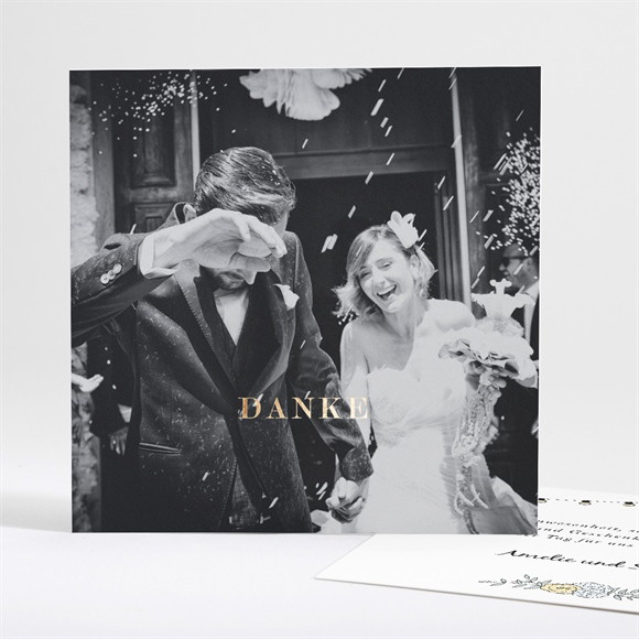 Dankeskarte Hochzeit Liebespaar - Gold ref.N351188