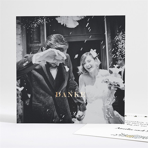 Dankeskarte Hochzeit Liebespaar - Gold