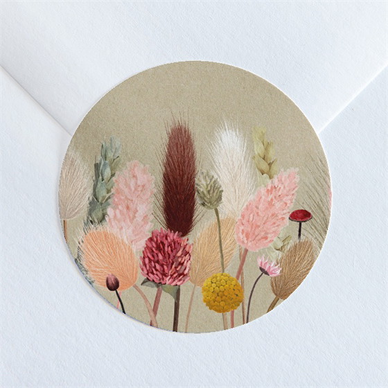 Aufkleber Hochzeit feldblumenstrauß