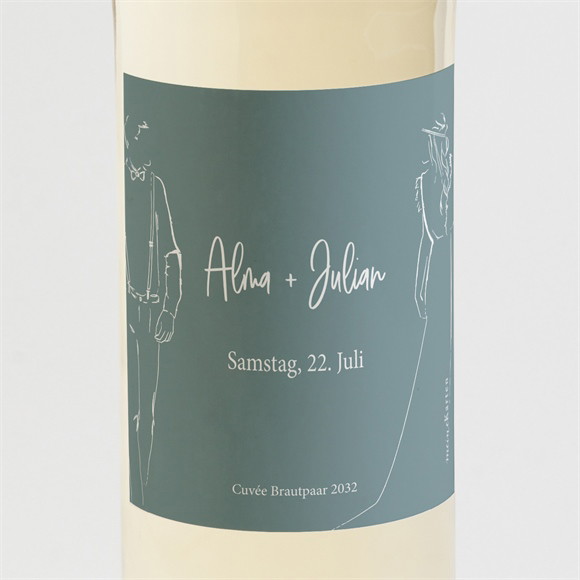 Flaschenetikett Hochzeit Liebeszeichnung ref.N3001697