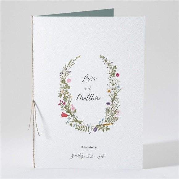 Kirchenheft Hochzeit Gravur mit ländlichem Motiv ref.N491260