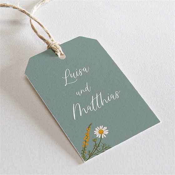 Geschenkanhänger Hochzeit Gravur Mit Ländlichem Motiv