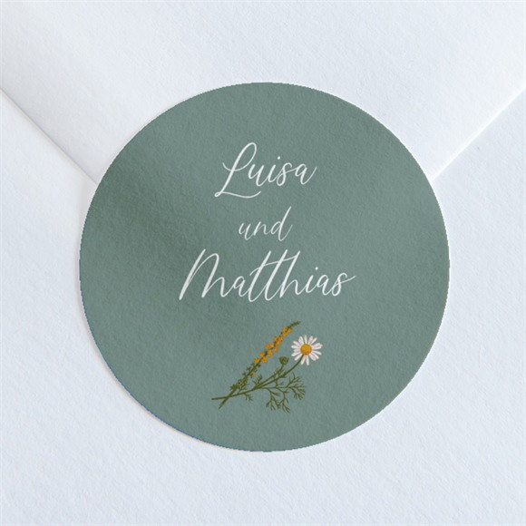 Aufkleber Hochzeit Gravur mit ländlichem Motiv ref.N360165