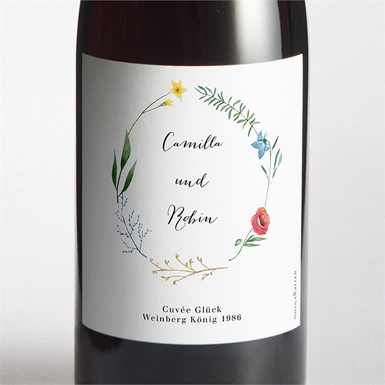 Flaschenetikett Hochzeit Frühlingsgefühle