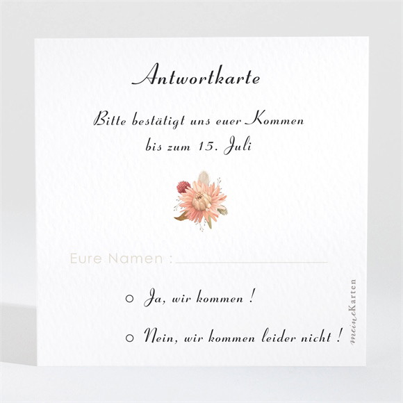 Antwortkarte Hochzeit Behutsamkeit ref.N3001720