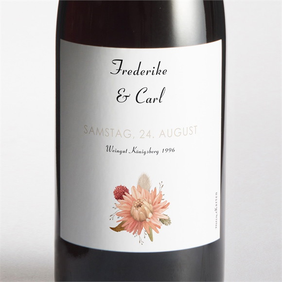 Flaschenetikett Hochzeit Behutsamkeit ref.N3001721