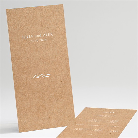 Menükarte Hochzeit boheme schick