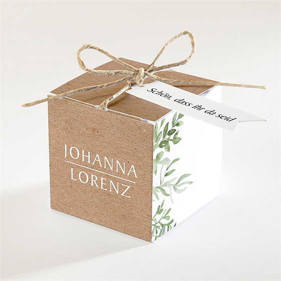 Geschenkbox Hochzeit Blätterschmuck