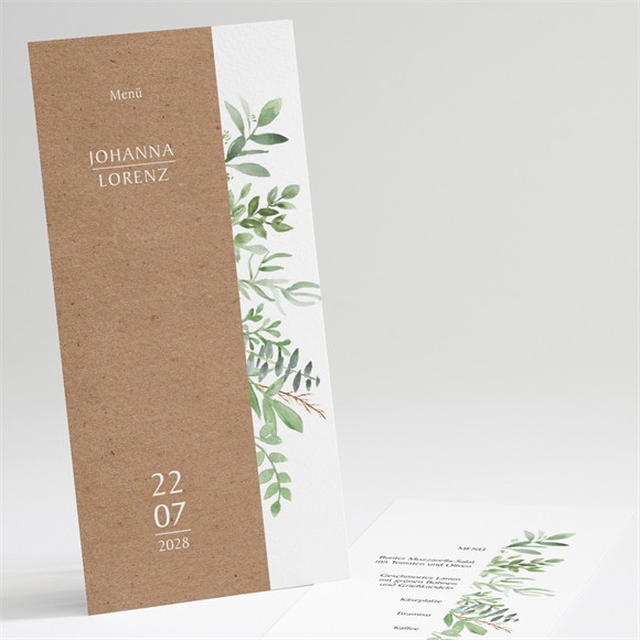 Menükarte Hochzeit Blätterschmuck ref.N221145