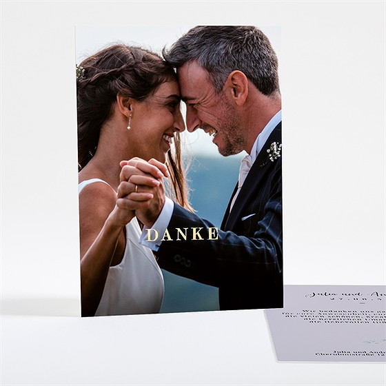 Dankeskarte Hochzeit Strauß In Nude - Gold