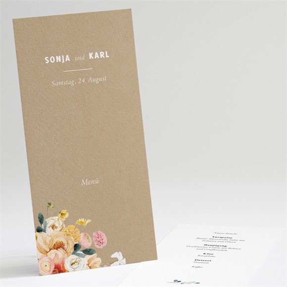 Menükarte Hochzeit Land und Poesie ref.N221155