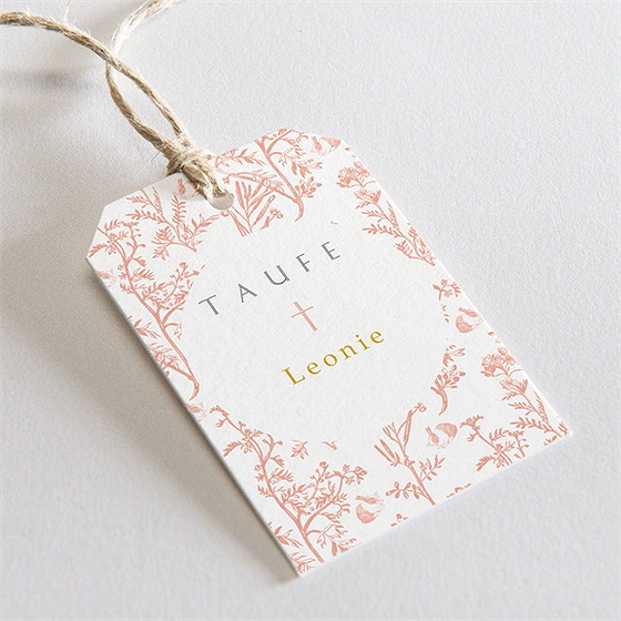 Geschenkanhänger Taufe Vintage Natur