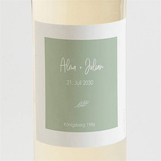 Flaschenetikett Hochzeit Blühende Schönheit