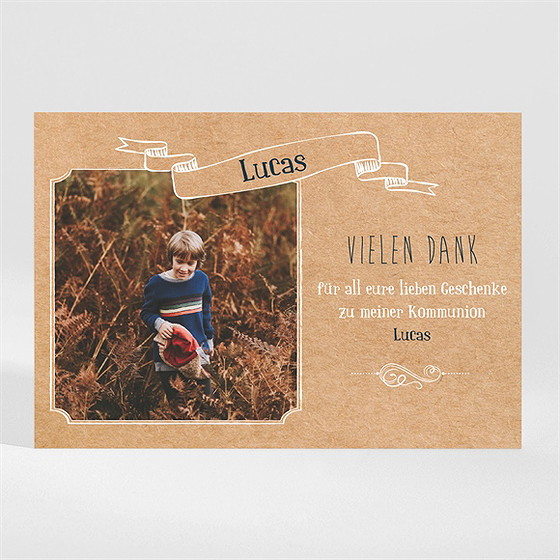 Dankeskarte Kommunion kraftpapierillustration-magnet
