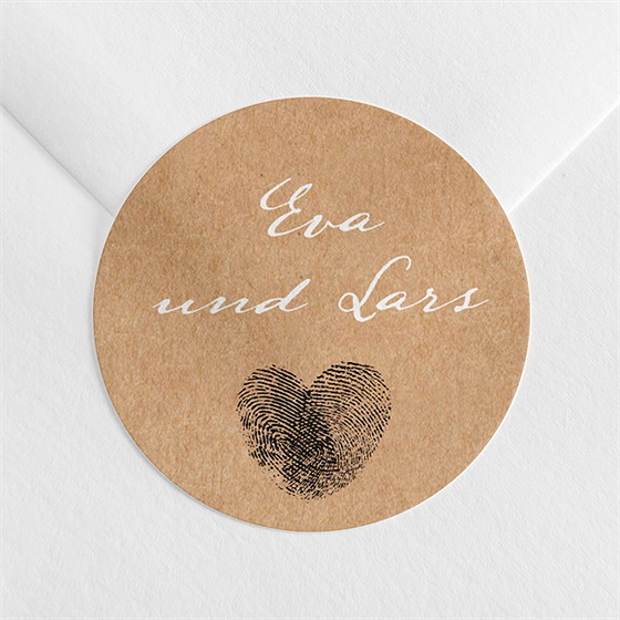 Aufkleber Hochzeit abdruck des herzens