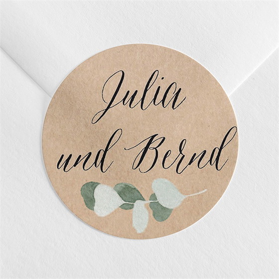 Aufkleber Hochzeit Eukalyptus Rustikal