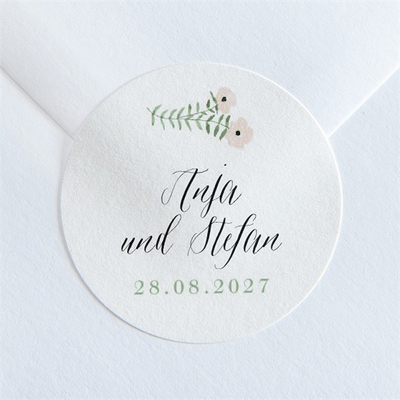 Aufkleber Hochzeit blumenwiese